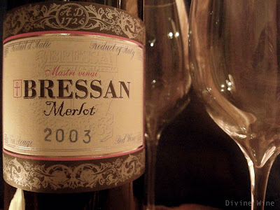 Divine Wine, wine reviews, Merlot, Bressan Merlot 2003, red wines