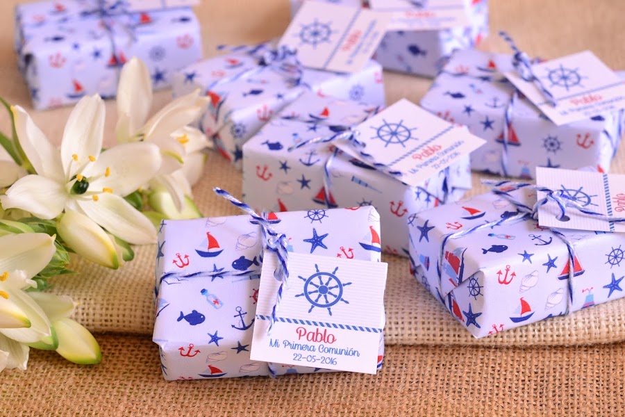 Jabones detalles personalizados de comunion marinera