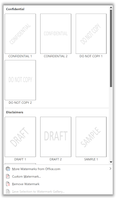 Microsoft Word Watermark Options