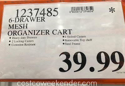 Deal for the Seville Classics 6-Drawer Rolling Organizer at Costco