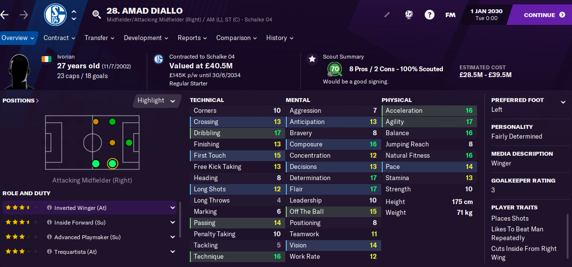 FM21 Amad Diallo 2030