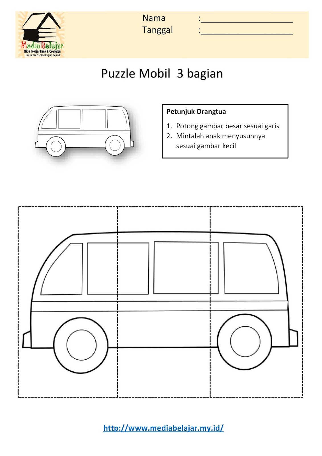 Puzzle Mobil 3 Bagian
