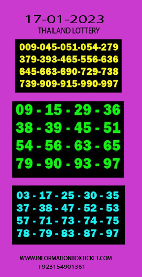 THAILAND LOTTERY 1234 (17-01-2023)