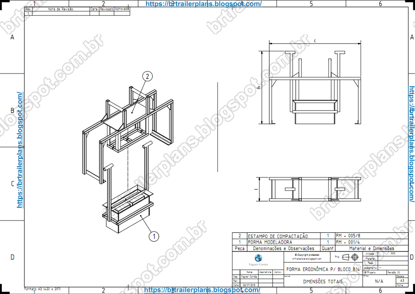 Projetos Reboques Trailer Plans Projeto Forma P Bloco De