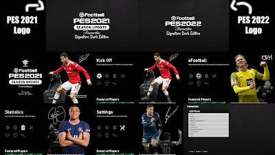 PES 2021 Menu Signature Dark Edition 2021/2022 by DevPlays