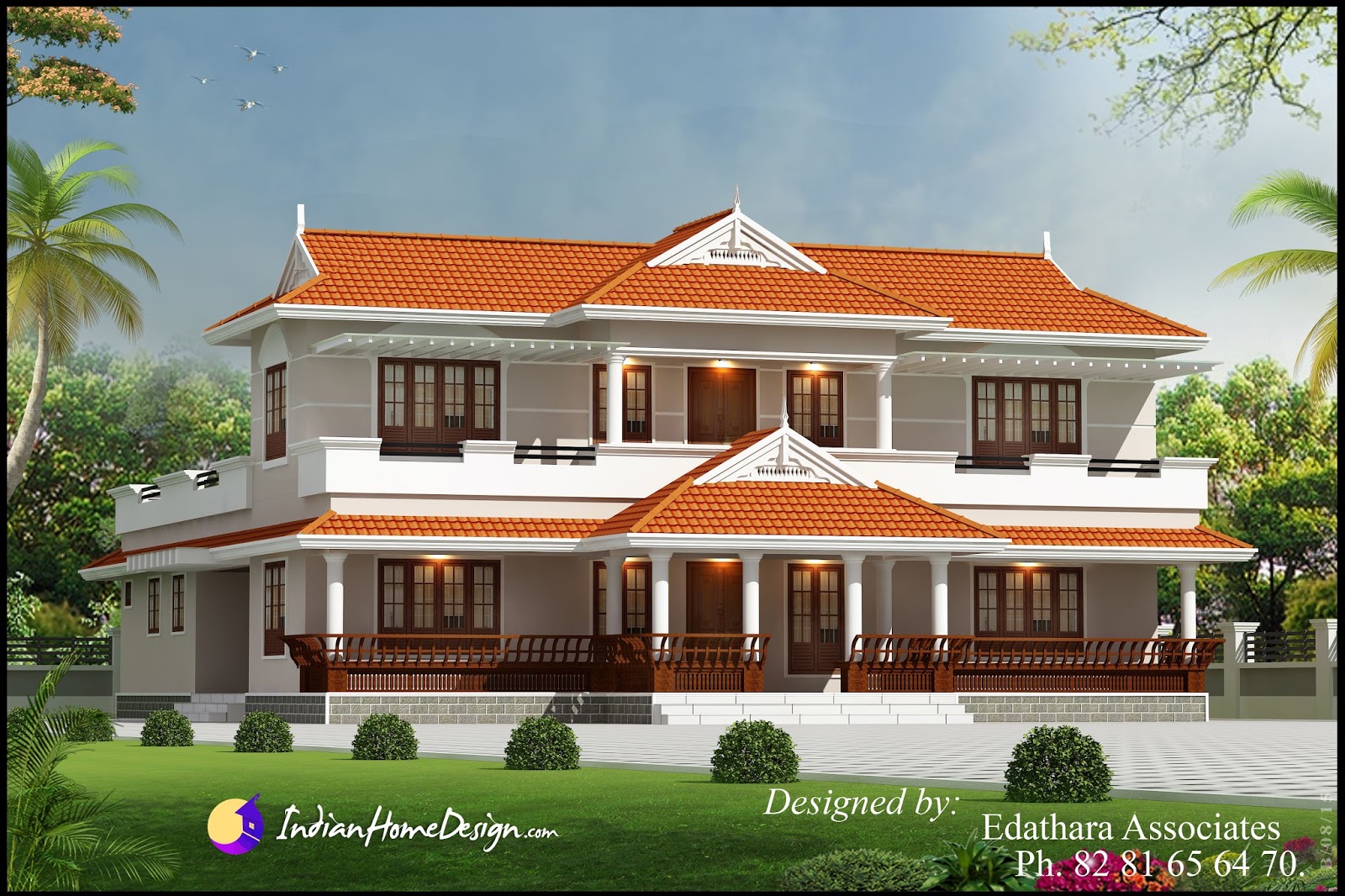 Kerala style 2288 Sqft villa design traditional Double 
