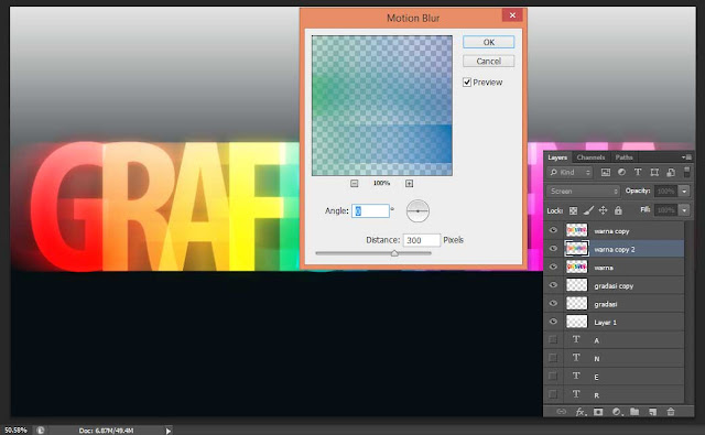Cara membuat teks dengan efek warna pelangi menggunakan photoshop