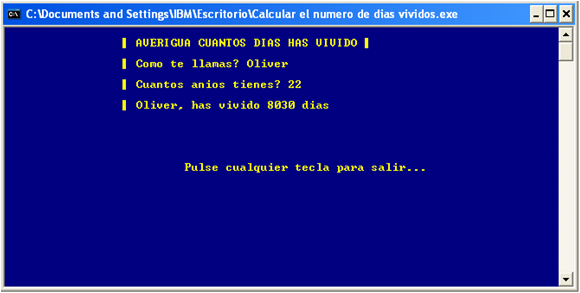 Calcular el numero de dias vividos