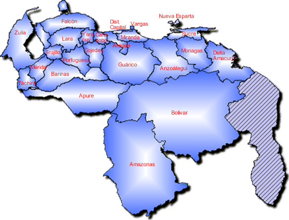 dibujo del mapa de venezuela