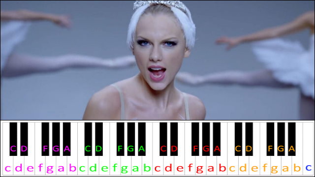 Shake It Off by Taylor Swift (Hard Version) Piano / Keyboard Easy Letter Notes for Beginners
