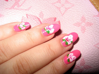 Pink Tea Rose Nail Art Fashion Design