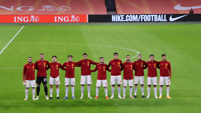 SELECCIÓN DE ESPAÑA. Temporada 2020-21. Koke, Unai Simón, Héctor Bellerín, Eric García, Morata, Gayá, Rodri, Canales, Íñigo Martínez, Gerard Moreno y Marco Asensio. SELECCIÓN DE PAÍSES BAJOS 1 🆚 SELECCIÓN DE ESPAÑA 1 Miércoles 11/11/2020, 20:45 horas. Partido internacional amistoso. Ámsterdam, Países Bajos, Johan Cruyff Arena: sin público. GOLES:⚽0-1: 18’, Sergio Canales. ⚽1-1: 47’, Van de Beek.