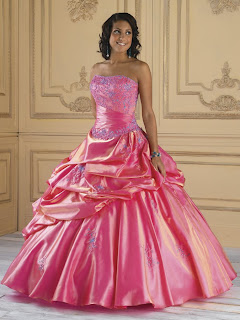 Pink Satin Ball Gown