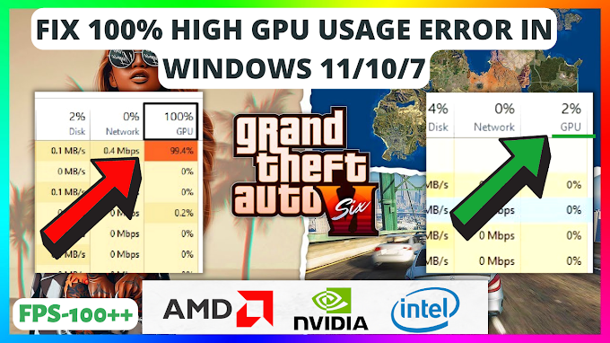 How to fix 100% GPU use error in windows 10/11/7 | High GPU Usage | 2023 | Nvidia, AMD, and Intel