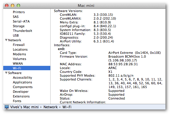 Wireless Connection Info 1.00