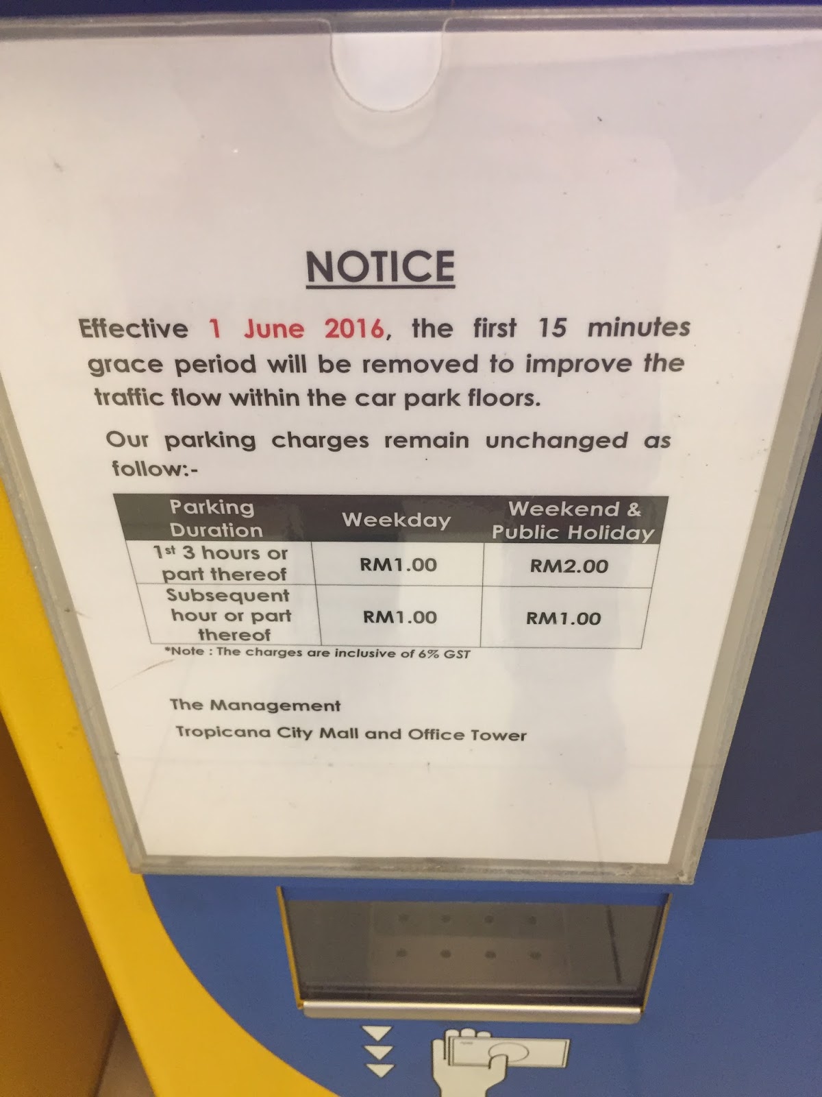 Kuala Lumpur Parking: Tropicana City Mall Parking Rate