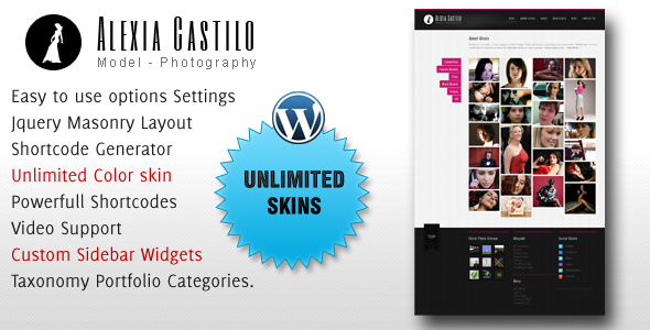 Alexia Castillo - Model Photography WP CMS - ThemeForest Item for Sale