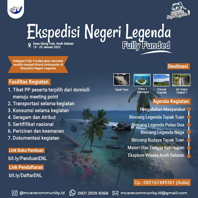 Fully Funded - OPEN VOLUNTEER MILENIAL PROJECT- Ekspedisi Negeri Legenda