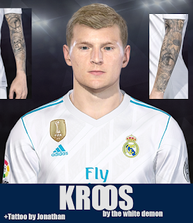 PES 2018 Faces & Tattoo Toni Kroos by Jarray & The White Demon