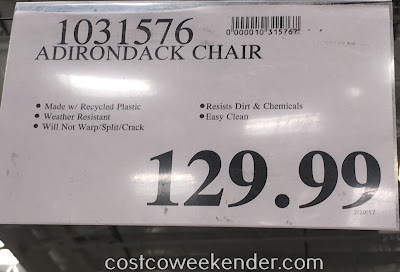 Deal for the Leisure Line Classic Adirondack Chair at Costco