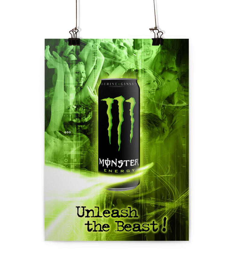 Unapproved poster designs for Monster Energy