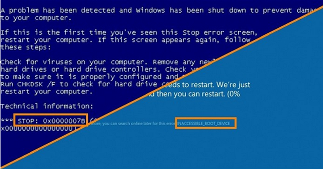 حل مشاكل الشاشة الزرقاء فى الويندوز 1 خطأ Boot Device Stop