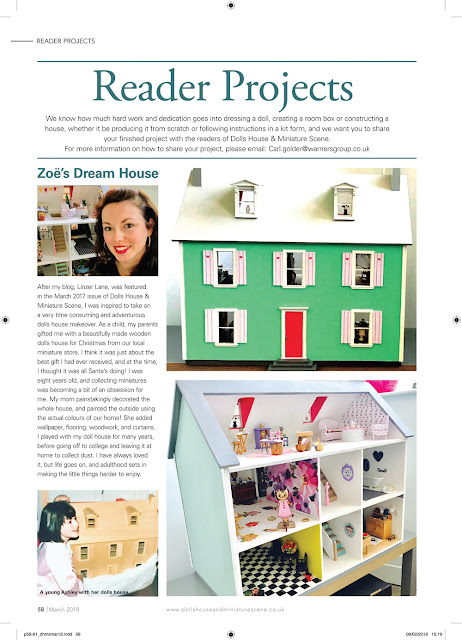 Zoe's Dream House featured in DollsHouse & Miniature Scene! | Dollhouse Makeover Feature | Linzer Lane Blog