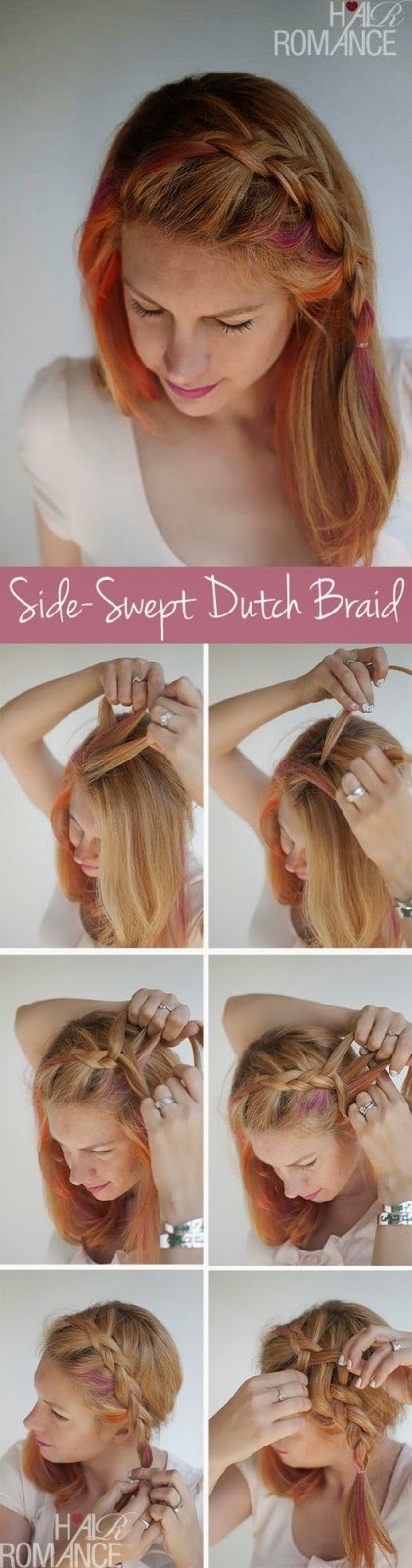 Cara Menata Rambut Ikal Panjang Ala Side Swept Dutch Braid