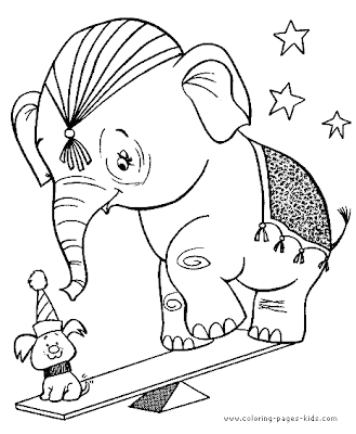 Circus Elephant Coloring Pages