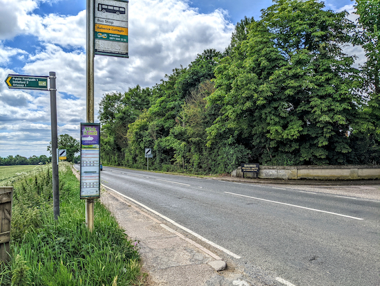 Head SSE on the pedestrian footpath alongside the A600