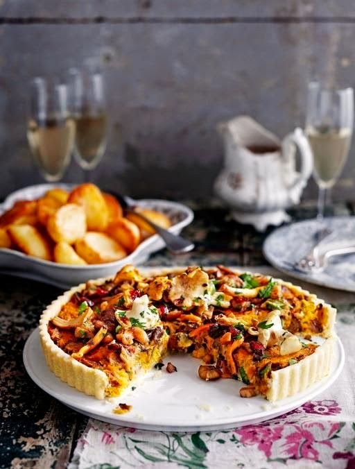 http://www.jamieoliver.com/recipes/vegetables-recipes/vegan-mushroom-chestnut-cranberry-tart/