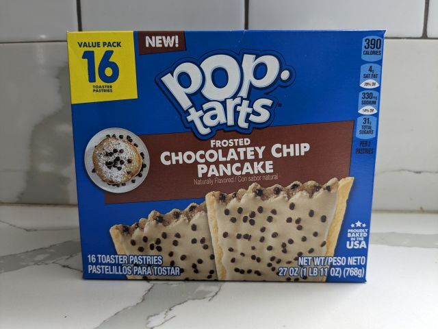 A box of Frosted Chocolaty Chip Pancake Pop-Tarts.
