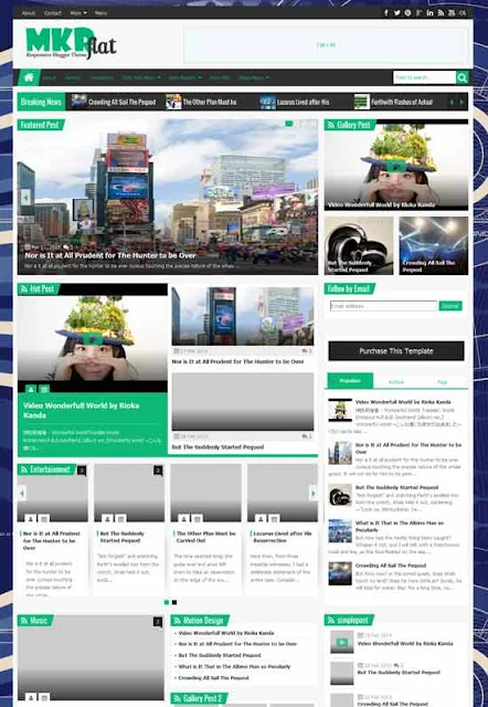MKRflat is a Blogger theme responsive layout and its highly user friendly Blogger template with two style boxed or full width. Its design is simple and clean and suitable for news, magazine or portfolio websites. An interesting color combination and with impressive professionals and has many features