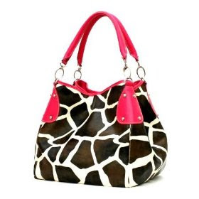 XL Giraffe Designer Inspired Animal Print Handbag Purse Bag Tote