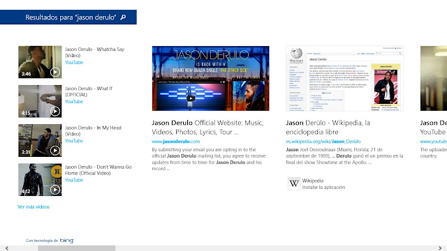 Busquedas Bing Windows 8.1 Preview