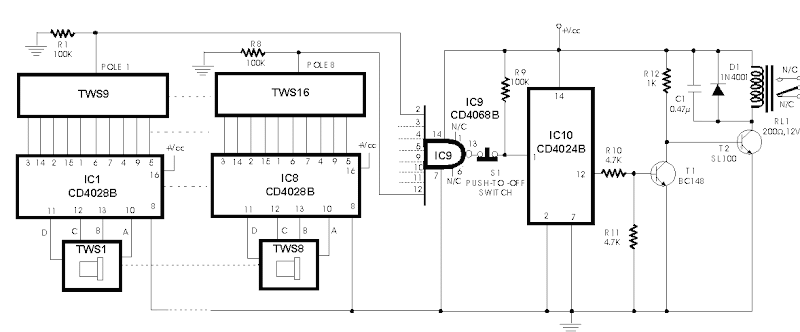 Digital Code Lock Programmable Circuit