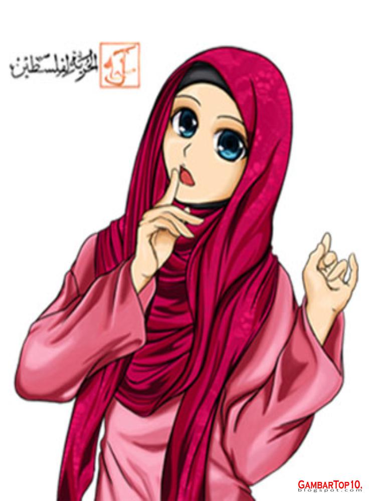 10 Gambar Kartun Muslimah  Gambar Top 10