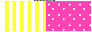 Pink and Yellow Food Toppers or Flags.