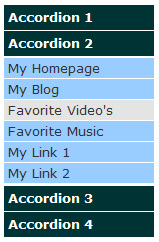 JavaScript & DHTML Animated Accordion Menu