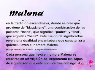 ▷ Significado del nombre Malena