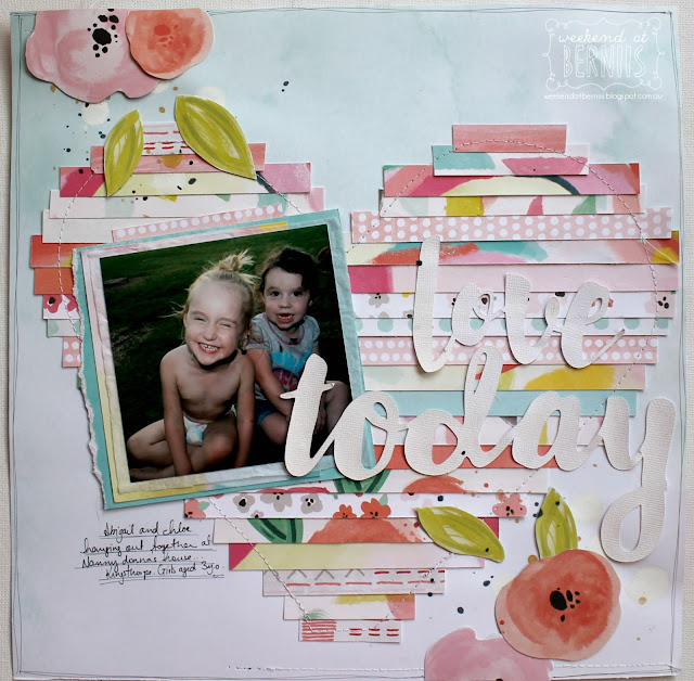 " Love Today" layout by Bernii Miller for Scrapping Clearly using Pink Paislee Fancy Free collection. 