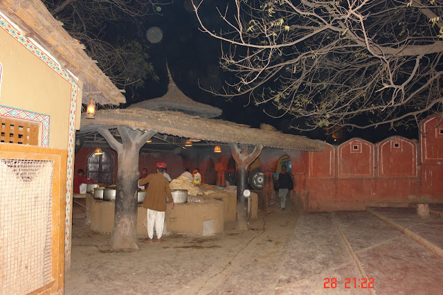 Photo of preparing food for the large number of visitors in the tourist village of Chokhi Dhani near Jaipur