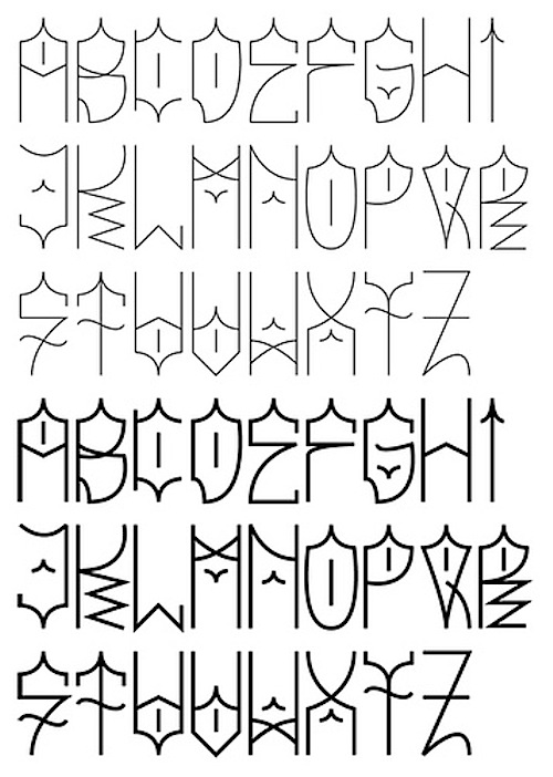 tattoo lettering alphabet. graffiti lettering alphabet.