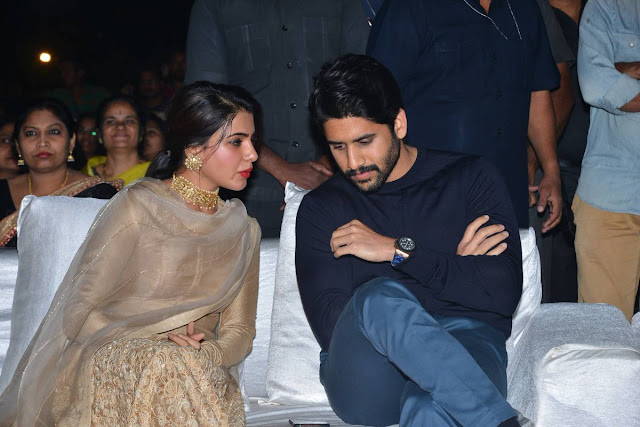 Akkineni Naga Chaitanya And Samantha Photo At  Hello Movie Pre Release Function