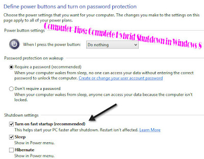 Computer Tips: Complete Hybrid Shutdown in Windows 8