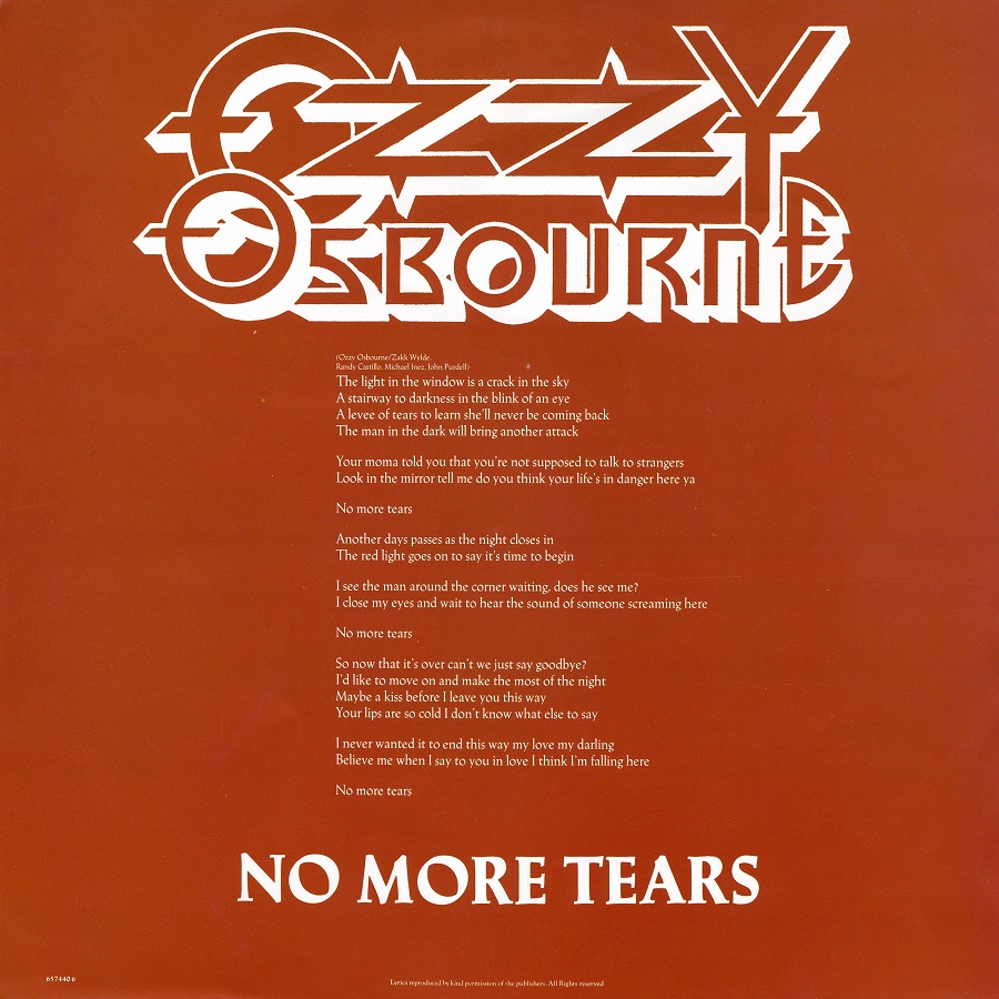 No more tears текст. Ozzy Osbourne no more tears обложка. Ozzy Osbourne no more tears 1991. Osbourne Ozzy "no more tears". Believer Ozzy Osbourne.