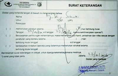 Contoh Surat Keterangan Sakit dari Dokter Contoh Surat Keterangan Sakit dari Dokter untuk Karyawan