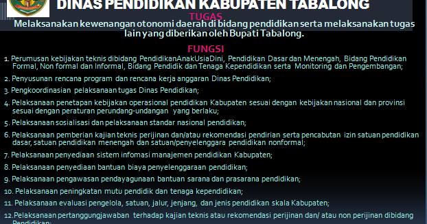 Tugas Pokok Dan Fungsi Dinas Pendidikan  SDN 2 Pasar Batu