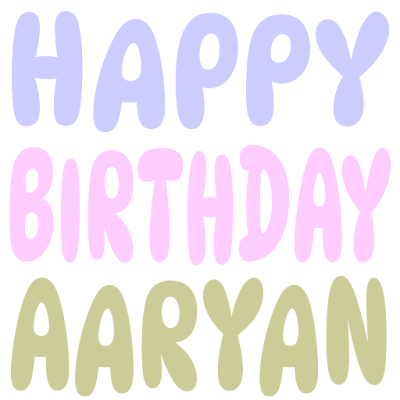Happy Birthday Aaryan (Sticker)