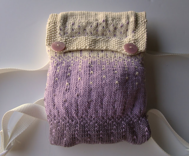 Lavender Ombre Knit Backpack Pattern Flat Lay